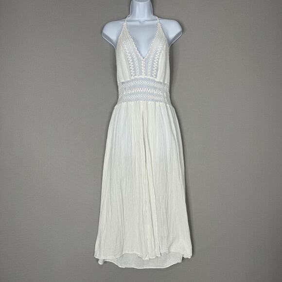 Seaspice Dress Womens XL White Arabella Panel High Split Midi Crochet Beach Boho - Picture 1 of 14